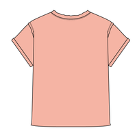 Women’s Full Length Boxy Raw Seamed T-Shirt with Cuffed Sleeves