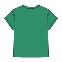 Women’s Full Length Boxy Raw Seamed T-Shirt with Cuffed Sleeves