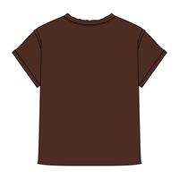 Women’s Full Length Boxy Raw Seamed T-Shirt with Cuffed Sleeves