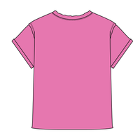 Women’s Full Length Boxy Raw Seamed T-Shirt with Cuffed Sleeves