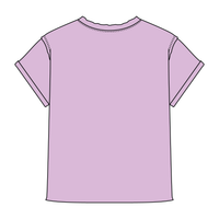 Women’s Full Length Boxy Raw Seamed T-Shirt with Cuffed Sleeves