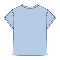 Women’s Full Length Boxy Raw Seamed T-Shirt with Cuffed Sleeves