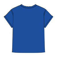 Women’s Full Length Boxy Raw Seamed T-Shirt with Cuffed Sleeves