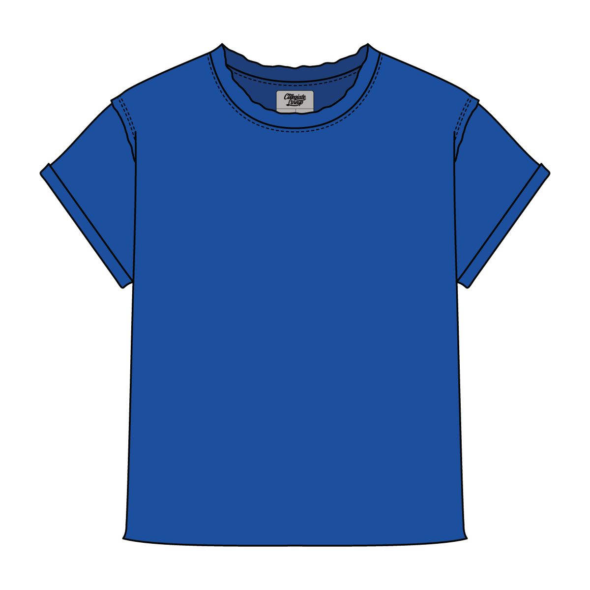 Women’s Full Length Boxy Raw Seamed T-Shirt with Cuffed Sleeves
