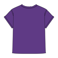 Women’s Full Length Boxy Raw Seamed T-Shirt with Cuffed Sleeves