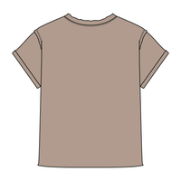 Women’s Full Length Boxy Raw Seamed T-Shirt with Cuffed Sleeves