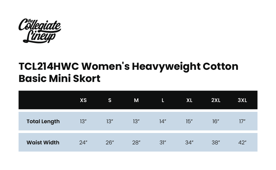 Size chart for Sailor Mini Skort – Ocean Breeze