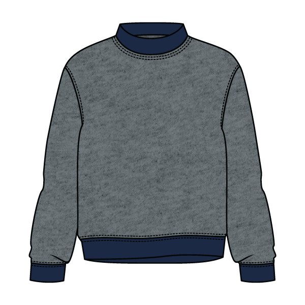 Heavyweight Fleece Fitted Mock Neck Sweatshirt