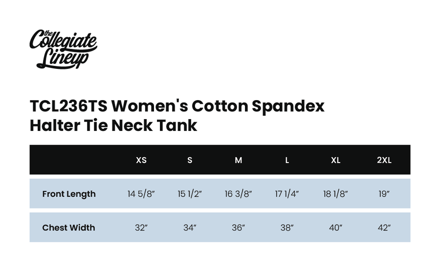 Size chart for Sailor Halter – Ocean Breeze
