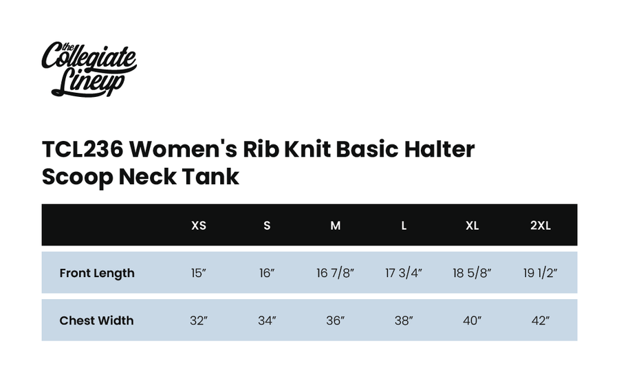 Size chart for Flower Aloha Halter Top