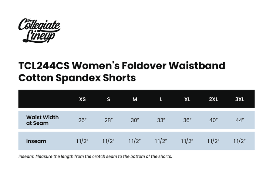 Size chart for Sailor Fold Over Short – Ocean Breeze