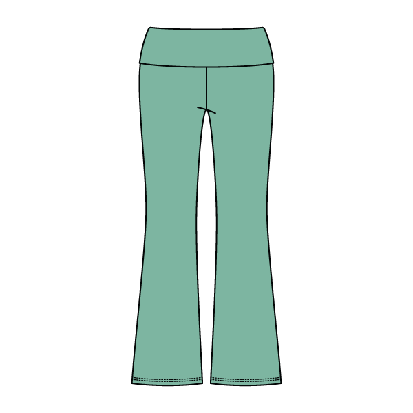 Women’s Foldover Waistband Heavyweight French Terry Flare Pants - The Collegiate Lineup
