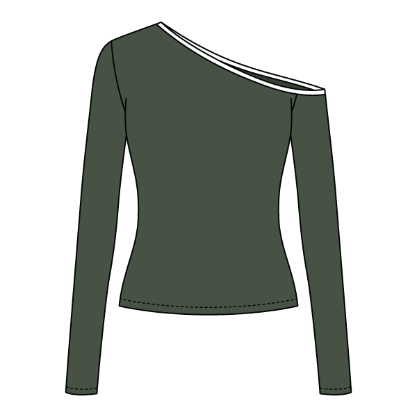 Women’s Fitted Long Sleeve Off Shoulder Top - The Collegiate Lineup