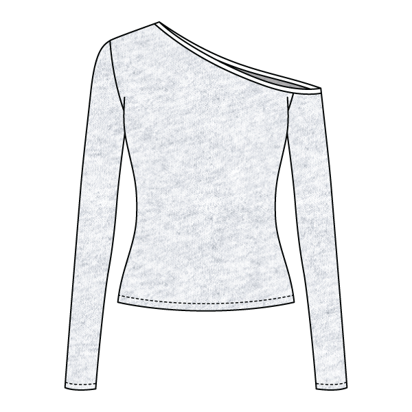 Women’s Fitted Long Sleeve Off Shoulder Top - The Collegiate Lineup
