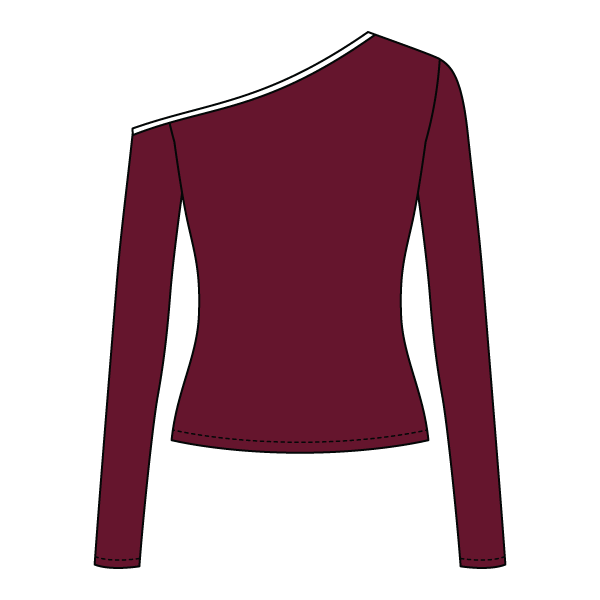 Women’s Fitted Long Sleeve Off Shoulder Top - The Collegiate Lineup