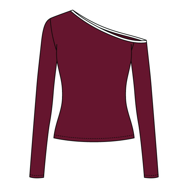 Women’s Fitted Long Sleeve Off Shoulder Top - The Collegiate Lineup