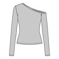 Women’s Fitted Long Sleeve Off Shoulder Top - The Collegiate Lineup