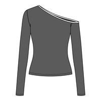 Women’s Fitted Long Sleeve Off Shoulder Top - The Collegiate Lineup