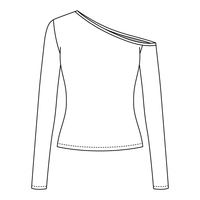 Women’s Fitted Long Sleeve Off Shoulder Top - The Collegiate Lineup