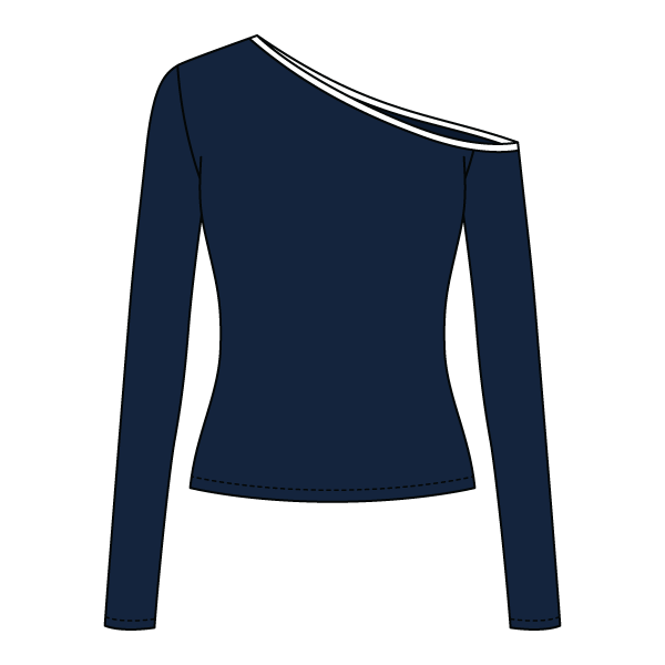 Women’s Fitted Long Sleeve Off Shoulder Top - The Collegiate Lineup