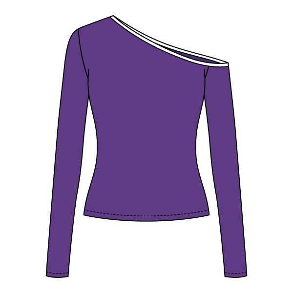 Women’s Fitted Long Sleeve Off Shoulder Top - The Collegiate Lineup