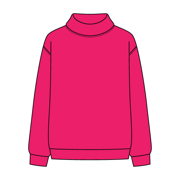 Women’s Rollover Neck Oversized Dolman Sweatshirt