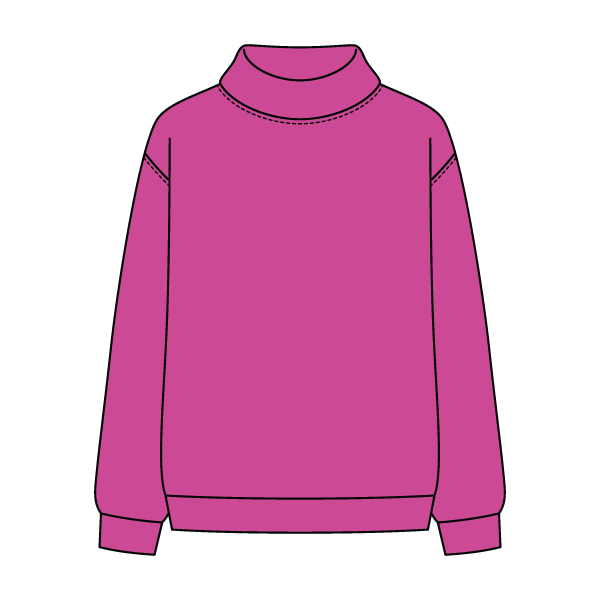 Women’s Rollover Neck Oversized Dolman Sweatshirt