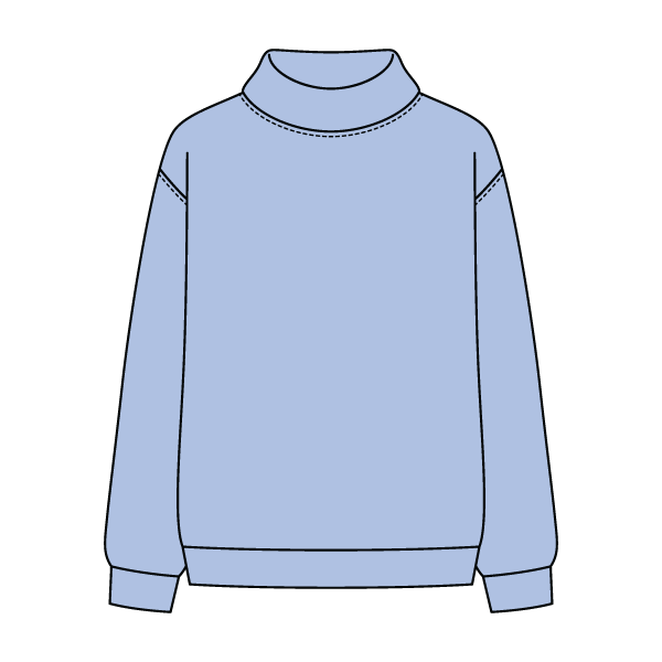 Women’s Rollover Neck Oversized Dolman Sweatshirt