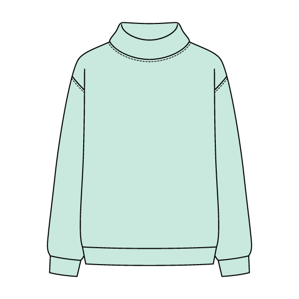 Women’s Rollover Neck Oversized Dolman Sweatshirt