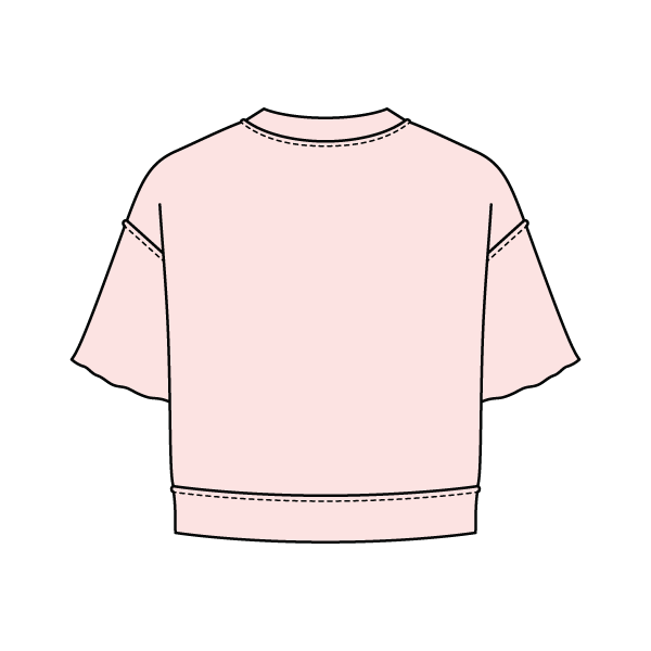 Women's Short Sleeve Reverse French Terry Crop Tee