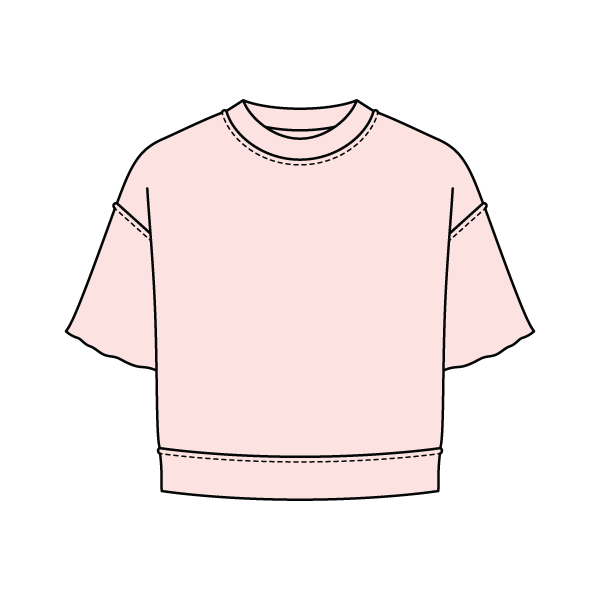 Women's Short Sleeve Reverse French Terry Crop Tee