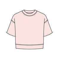 Women's Short Sleeve Reverse French Terry Crop Tee