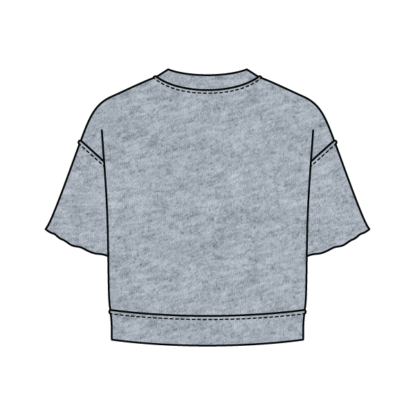 Women's Short Sleeve Reverse French Terry Crop Tee