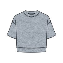 Women's Short Sleeve Reverse French Terry Crop Tee