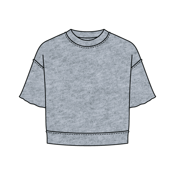 Women's Short Sleeve Reverse French Terry Crop Tee