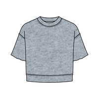 Women's Short Sleeve Reverse French Terry Crop Tee