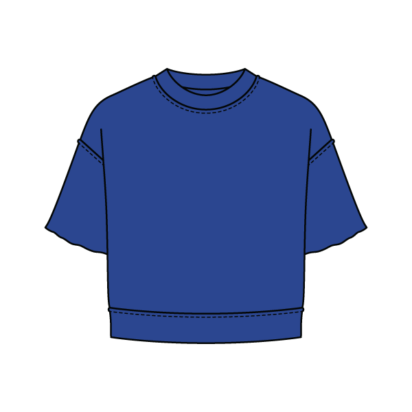 Women's Short Sleeve Reverse French Terry Crop Tee
