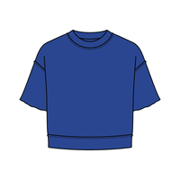 Women's Short Sleeve Reverse French Terry Crop Tee