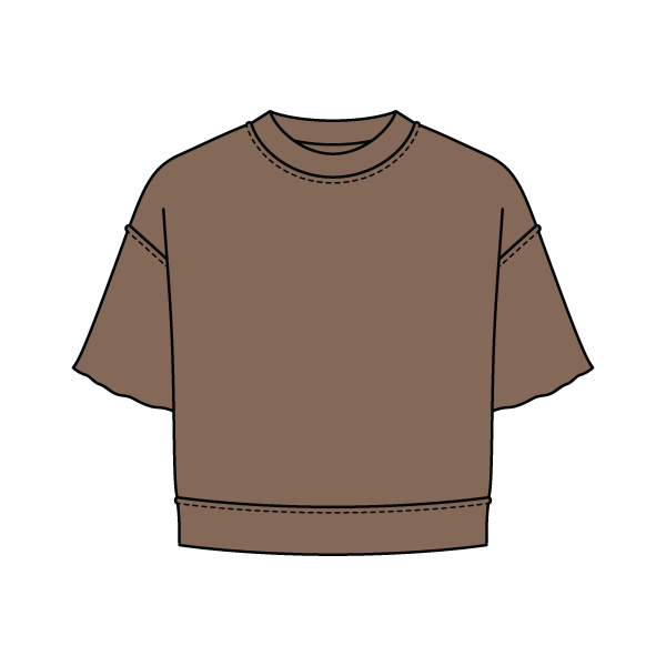 Women's Short Sleeve Reverse French Terry Crop Tee