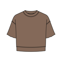 Women's Short Sleeve Reverse French Terry Crop Tee