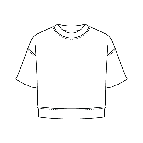 Women's Short Sleeve Reverse French Terry Crop Tee