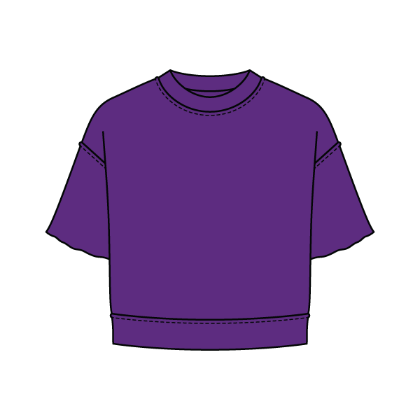 Women's Short Sleeve Reverse French Terry Crop Tee