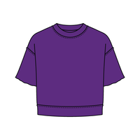 Women's Short Sleeve Reverse French Terry Crop Tee