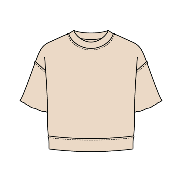 Women's Short Sleeve Reverse French Terry Crop Tee