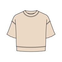 Women's Short Sleeve Reverse French Terry Crop Tee