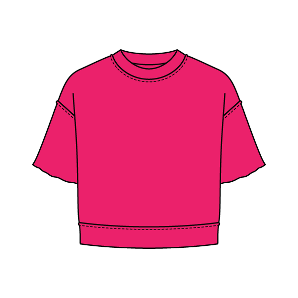 Women's Short Sleeve Reverse French Terry Crop Tee