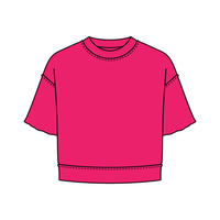 Women's Short Sleeve Reverse French Terry Crop Tee