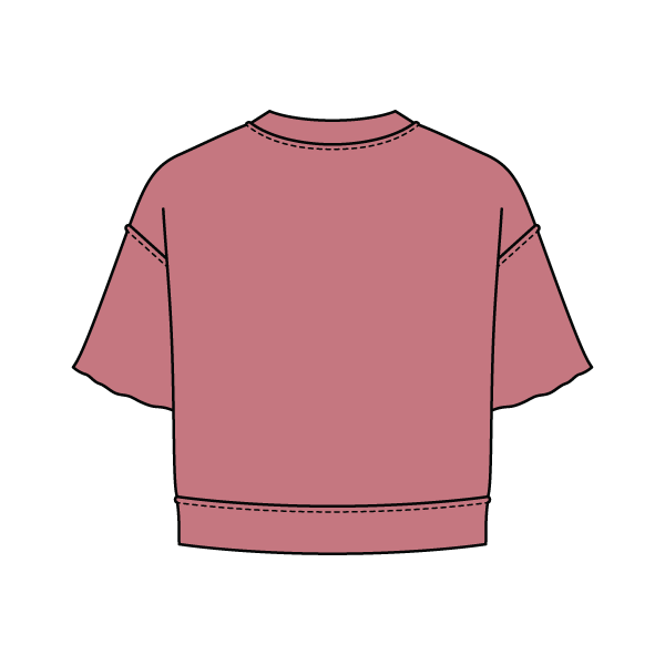 Women's Short Sleeve Reverse French Terry Crop Tee