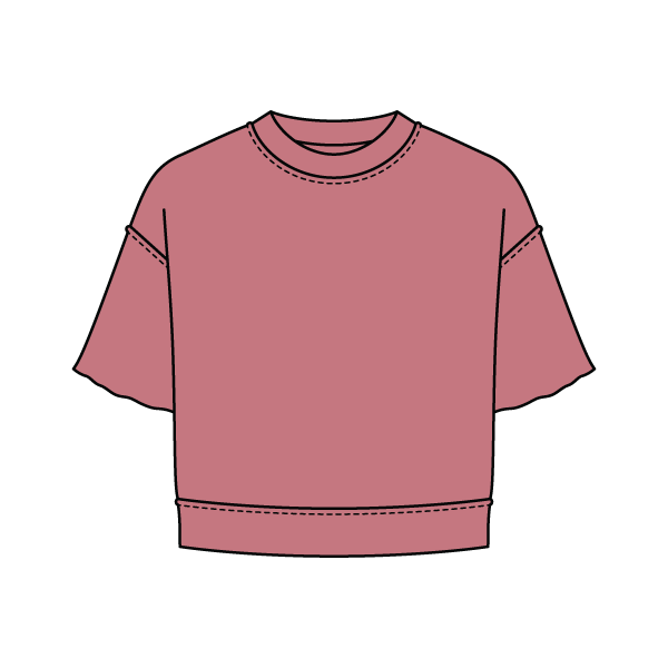 Women's Short Sleeve Reverse French Terry Crop Tee