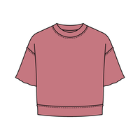 Women's Short Sleeve Reverse French Terry Crop Tee